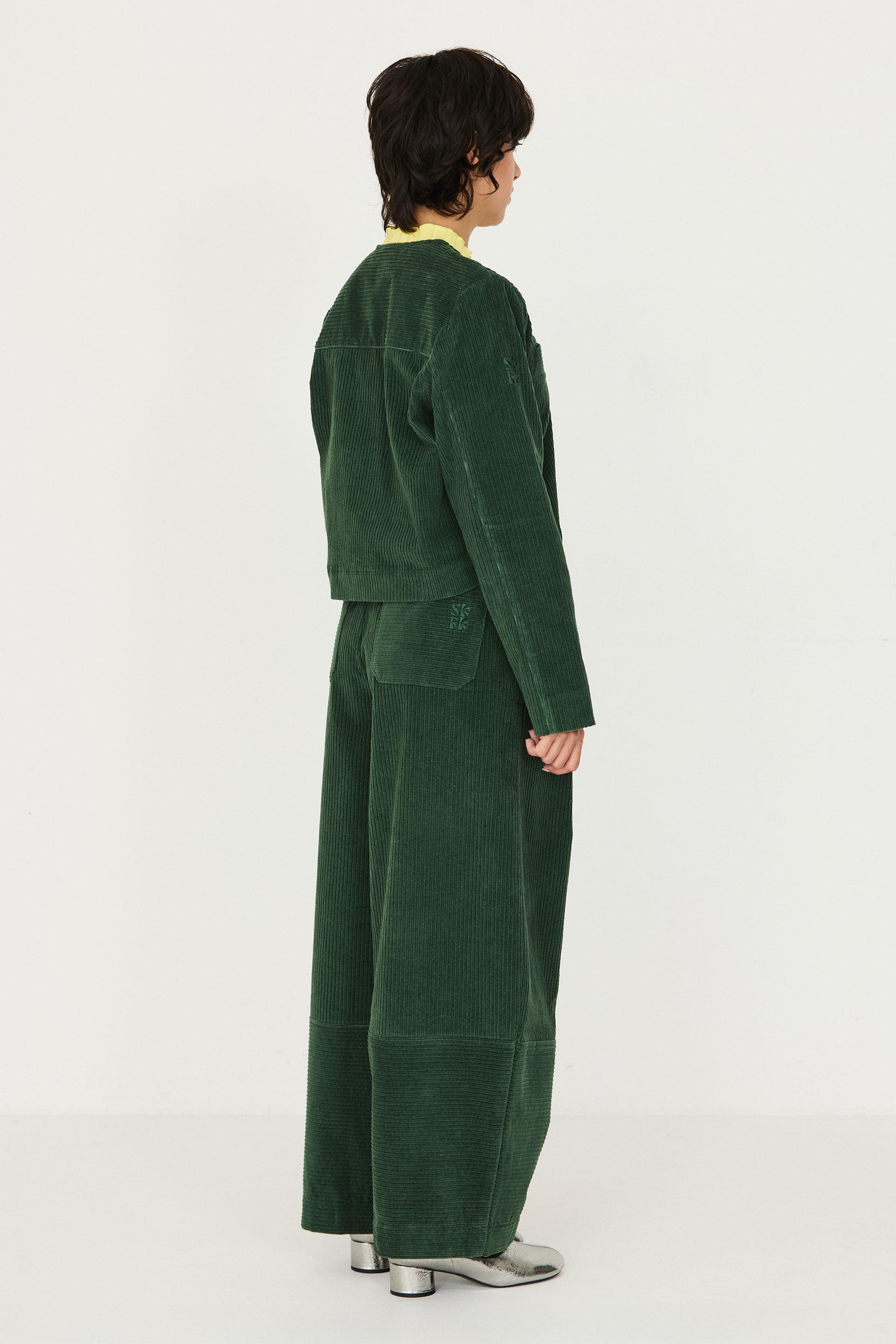 SKFK Naiare Jacket Dark Green Damen Cropped Jacke Bio Baumwolle grün